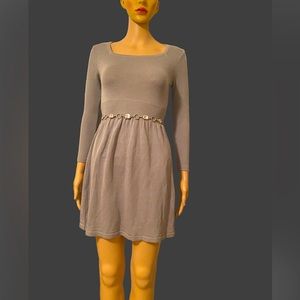 ASOS petite light gray knit dress with jeweled belt